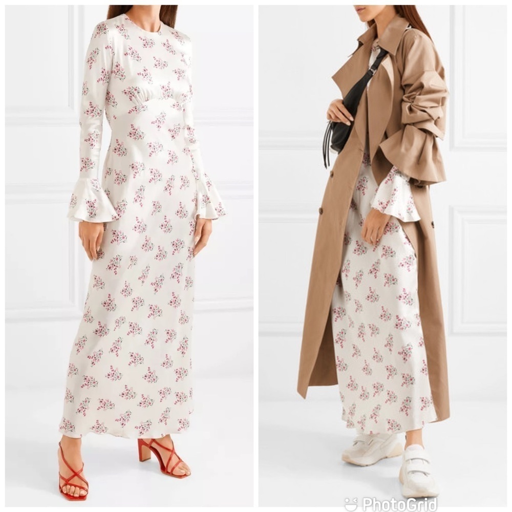 Les Reveries Floral-Print Silk Maxi Dress